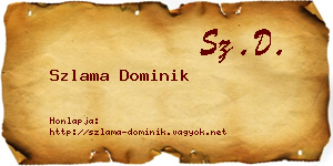 Szlama Dominik névjegykártya